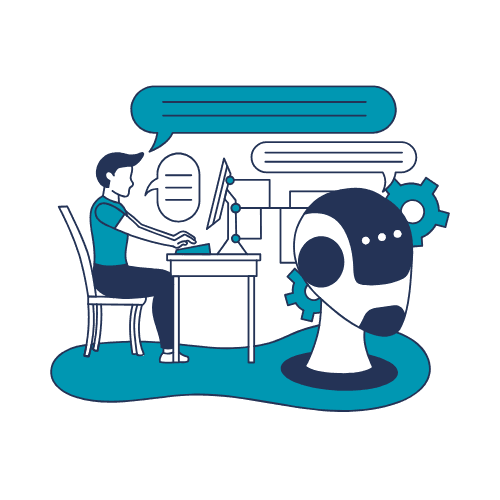 icono que muestra la automatizacion con ia, en donde será necesario el entrenamiento de la misma.